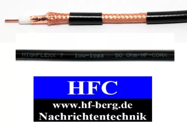 10 m HIGHFLEXX 7 Câble coaxial 50 Ω - haute Blindage et très flexible