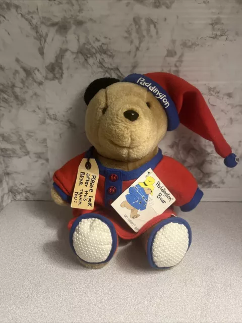 Vintage Paddington Bear Plush Eden Toys 13” Darkest Peru Pajamas With Tags