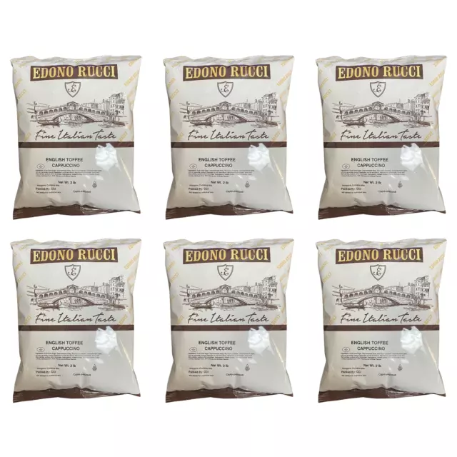 Powdered Cappuccino Mix, English Toffee, 6/2 lb bags Edono Rucci hot or over ice