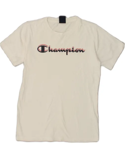 CHAMPION Boys Graphic T-Shirt Top 13-14 Years XL White Cotton ZC09