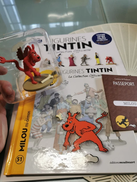 Figurine Tintin Milou Mi-démon, Collection Officielle #51, Résine, 2012