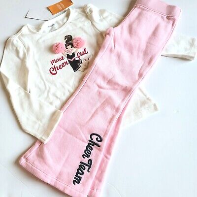 Gymboree 4 4T Homecoming Kitty Cheerful Pom Cheerleader Top Pink Pants Set NWT