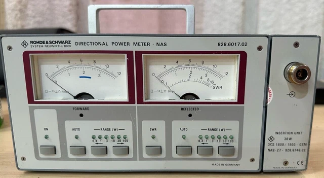 Rohde And Schwarz Directional Rf Power Meter Nas 828.6017.02 W/ Case Nice!!!