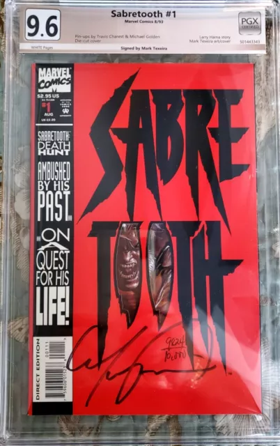Sabretooth #1 Pgx 9.6 Key 1’St Signed Mark Texeira Signature Series Cgc Cbcs Egs