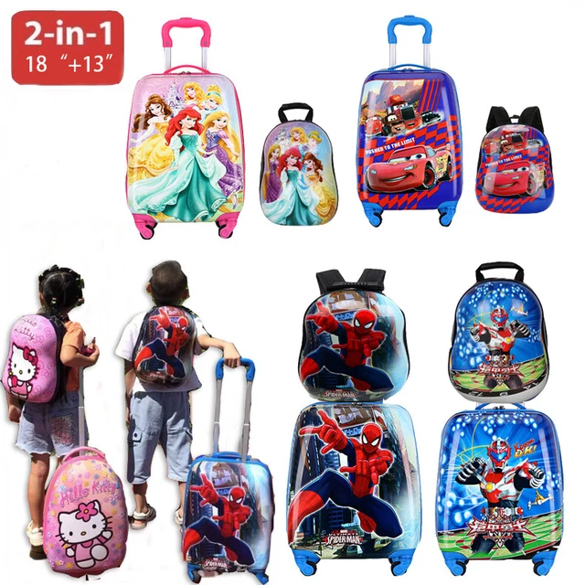 2PC 13" 18" Kids Luggage Set Suitcase Backpack School Travel Carry On Bag Gift