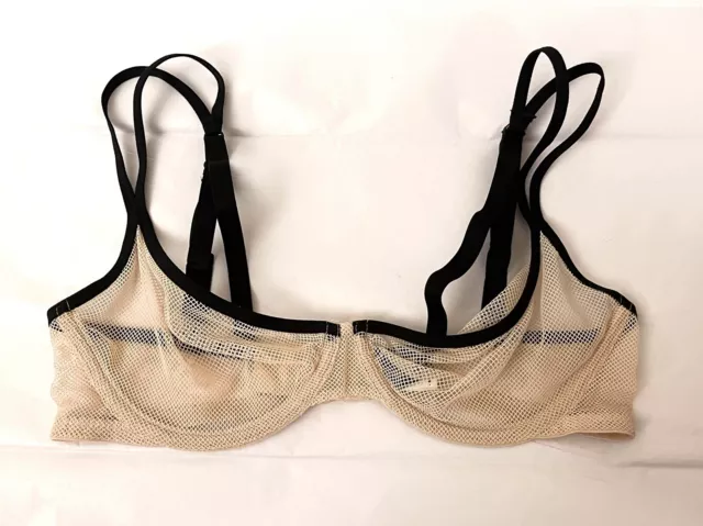 Rare Cosaballa Torino Coquette Strappy Blush Nude/Black Soft Cup Demi Bra 36B🔥