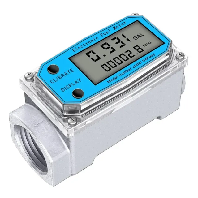 Digital Turbine Water Flow Meter Digital LCD Display with NPT Counter and5649