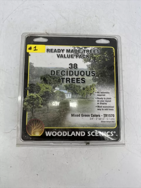 Woodland Scenics TR1570 Ready Made Deciduous Trees 3/4 "- 2" Value Pack 38 Trees