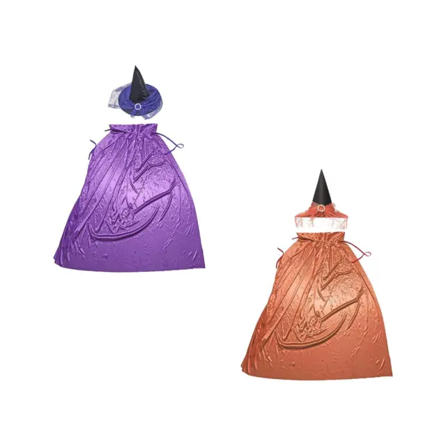 Costume di Halloween Costume da strega per adulti Mantello e cappello Accessori