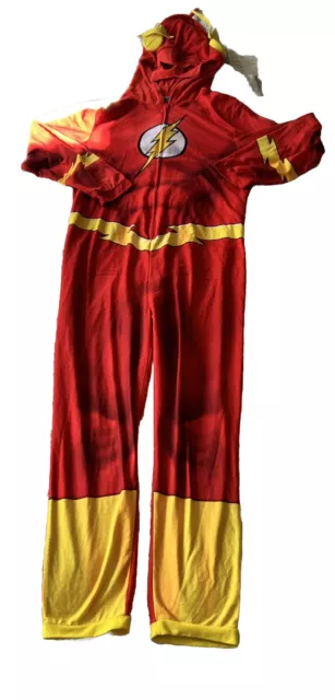 DC Comics Justice League Superhero Men’s Med Flash Hooded One Piece Pajama Big