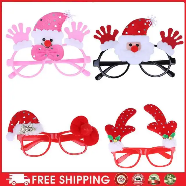 1 paio di occhiali natalizi oggetti di scena fotografici decorazione vetro di Natale per feste