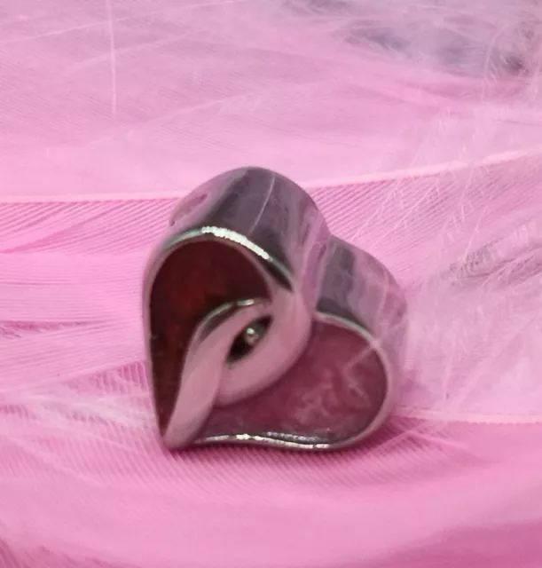 Entwined Heart Breast Milk Charm Bead in Stainless Steel