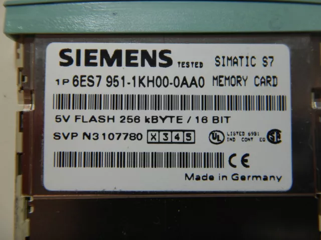 Siemens Simatic S7 6ES7951-1KH00-0AA0 Memory Card 256Kbyte 16 Bit