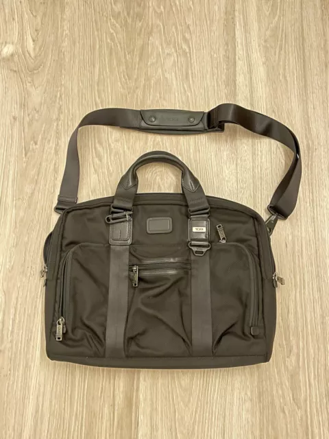 Tumi Laptop Briefcase Black Slim Alpha Ballistic Nylon