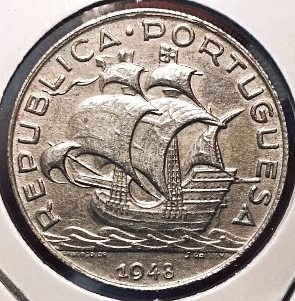 Portugal 5 escudos 1948 coin (SILVER!)