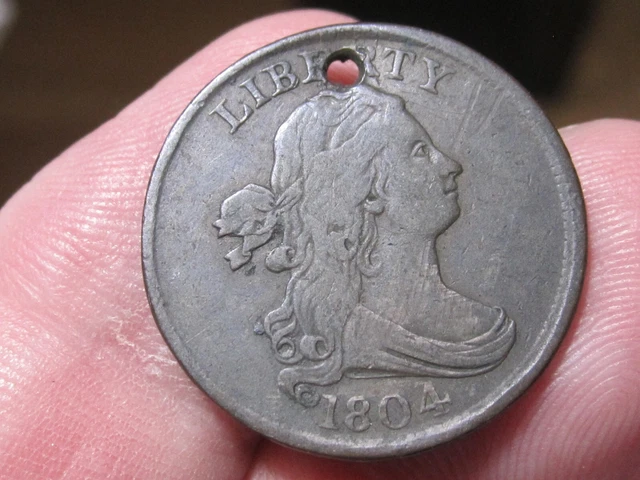 1804 Draped Bust Half Cent-Crosslet Four-Stems - VF Details Cond -Lot# 2023-252B