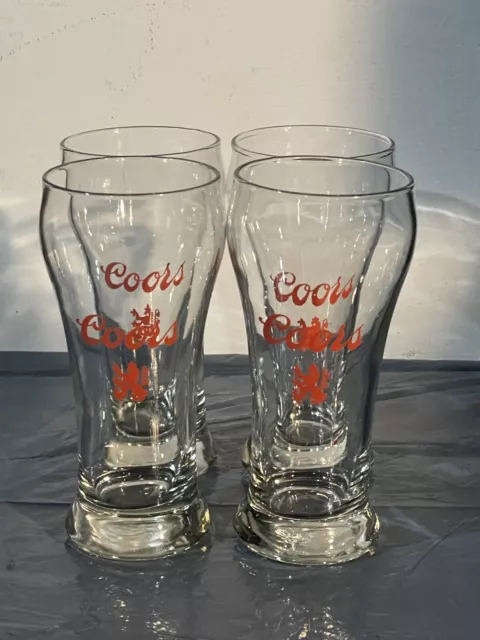 Set of 4 Vintage COORS Banquet Beer Glasses 1970’s