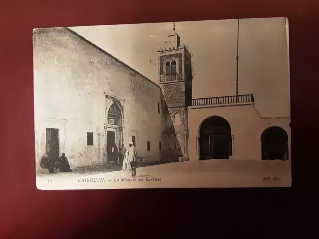 Old postcard of Kairouan, Tunisia posted 1909 from Tunisia to Belgium
