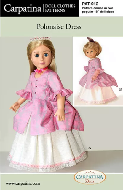 Polonaise Costume Printed Pattern sizes for 18" American Girl & Carpatina Dolls