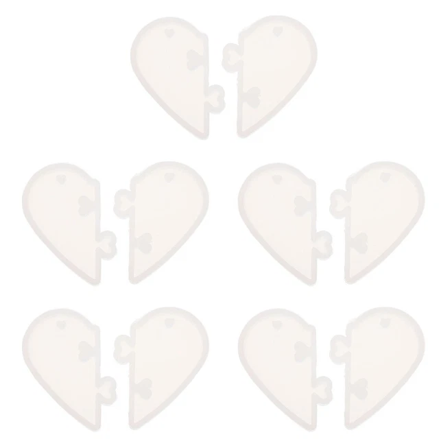 5 juegos de moldes de silicona para amantes en forma de corazón hágalo usted mismo Hanging Tag Decor