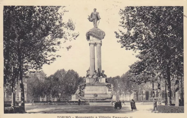 Cartolina Torino Piemonte Monumento A Vittorio Emanuele Ii Storia Viaggiata 1932