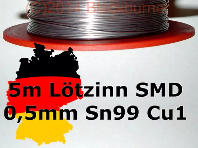 5m Lötzinn SMD Lötdraht Lot Ultra dünn 0,5mm Sn99Cu1 *Bleifrei*Halogenfrei*