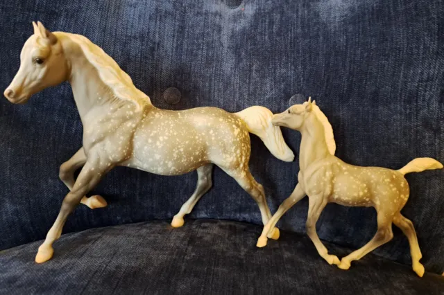 Vintage Breyer Mare And Foal Matte Dapple Gray EUC