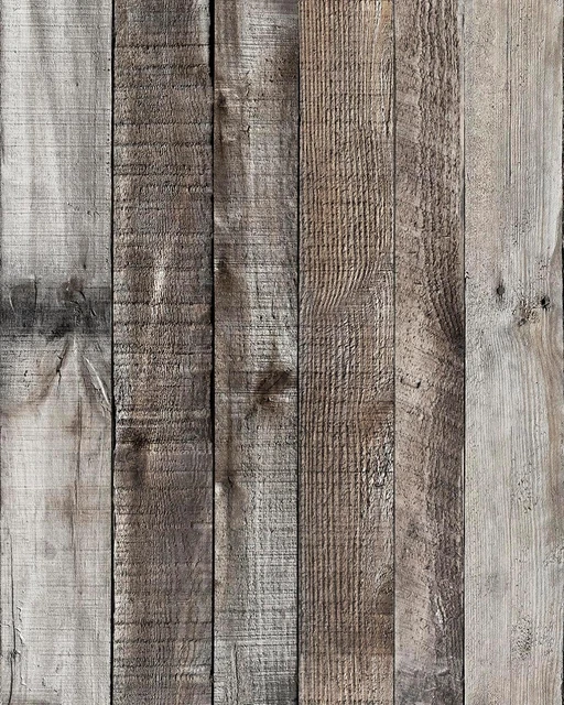 Grey Wood Wallpaper Peel and Stick Contact Paper 17.7Inch X 118.1Inch Shiplap Fa