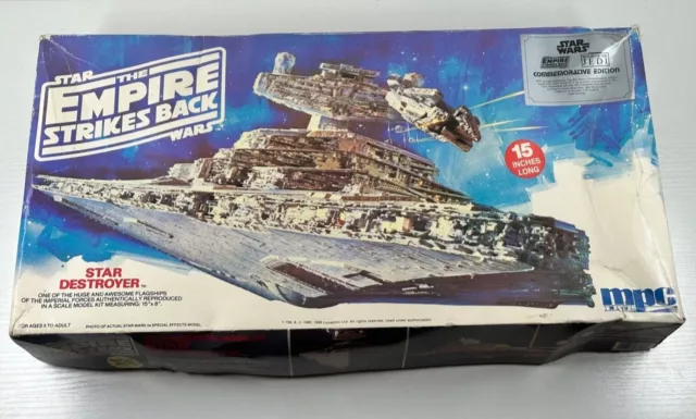 Vintage 1989 MPC Star Wars Empire Strikes Back Star Destroyer Complete Model Kit