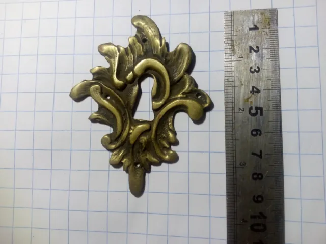 escutcheon, French, large, cast brass,