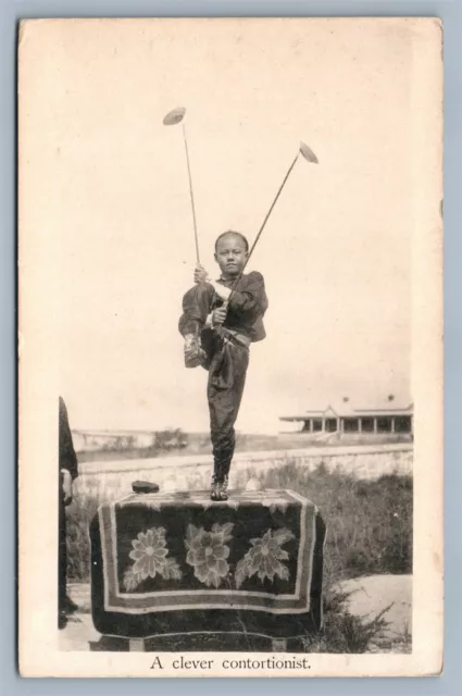 Japanese Contortionist Circus Boy Antique Postcard