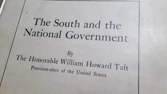 1908 The South & National Government PRESIDENT TAFT The Negro Question CIVIL WAR