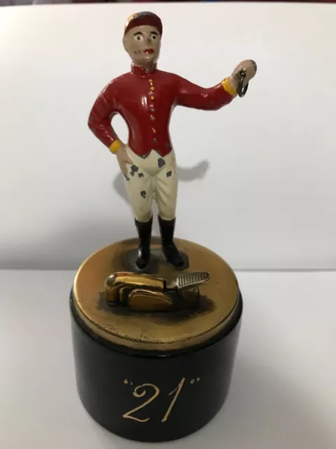 Vintage The "21" Club New York NYC Restaurant Equestrian Horse Jockey Lighter
