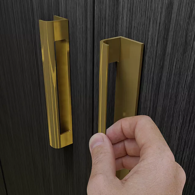 HRX Glass PH03 Pair of Self-Stick Pull Handles for Kitchen Cabinet & Closet Door