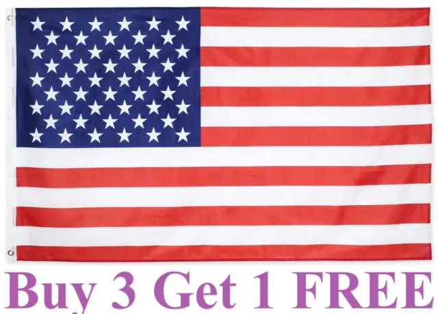 3x5 Ft American Flag w/ Grommets - United States Flag - US Flag - USA America