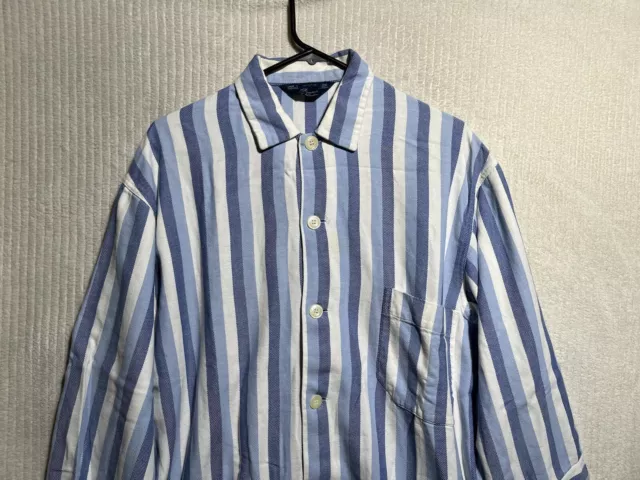 Bonsoir London Neiman Marcus Striped Cotton Pajama Top Mens Large 2