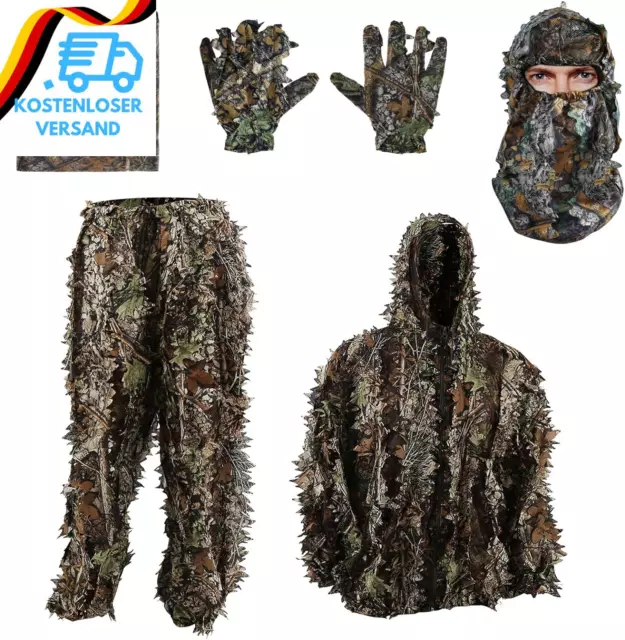 Zicac 3D Ghillie Suit Tarnanzug Dschungel Kostüm Tarnung Woodland Camouflage Anz