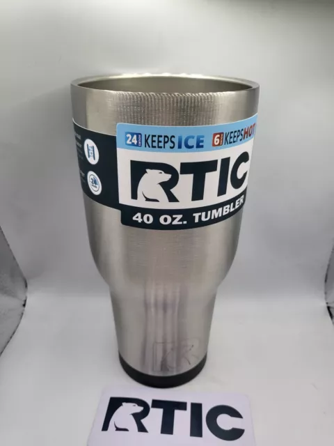 RTIC 40oz Tumbler, Stainless Steel, RTIC sticker included - No Lid