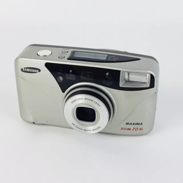 Samsung Maxima ZOOM 70 XL Film 35mm Vintage Camera 38-70mm Macro Zoom Lens Works