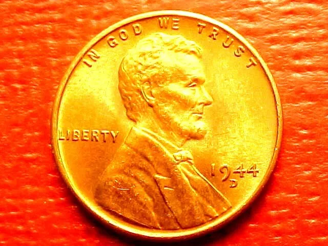 1944-D Bu Unc Ms Lincoln Wheat Penny Cent Uncirculated.,[