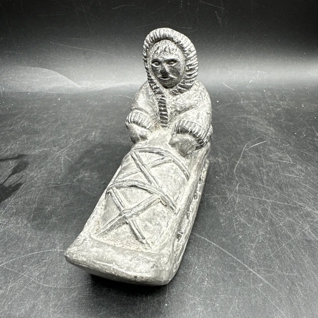 AL WOLF ORIGINAL Soapstone Carving Eskimo Inuit Sled 18.99 PicClick
