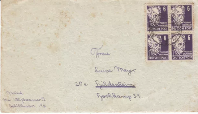 Kleine Briefesammlung DDR Jahr 1951 MeF MiNr.213, MeF MiNr.286 und EF MiNr.287