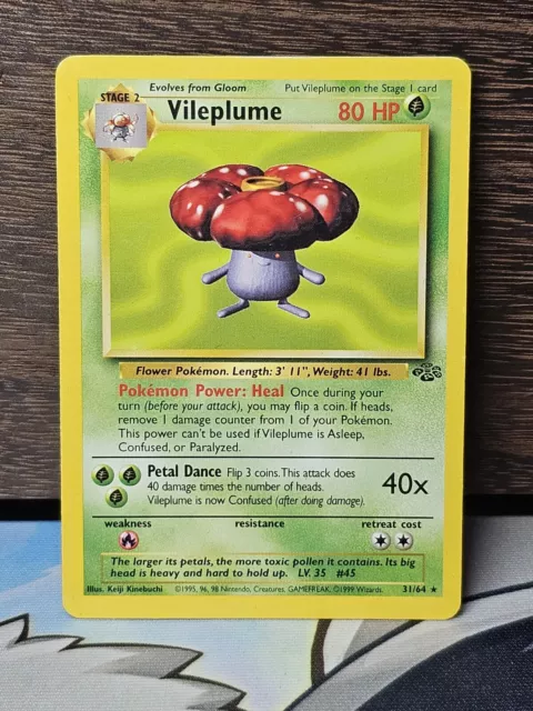 Vileplume 31/64 Jungle Set - Rare Non-Holo Pokemon Card - MP