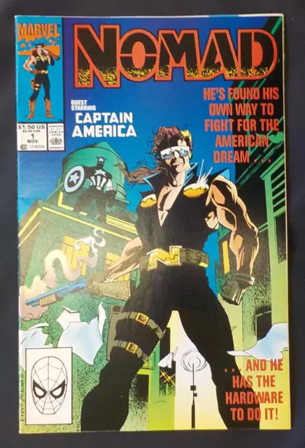 Nomad #1 ! MARVEL 1990 ! VERY SHARP COPY ! CAPTAIN AMERICA TOO ! hayfamzone