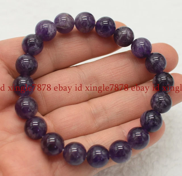 Genuine 10mm Natural Purple Amethyst Round Gems Beads Necklace Bracelet Earrings