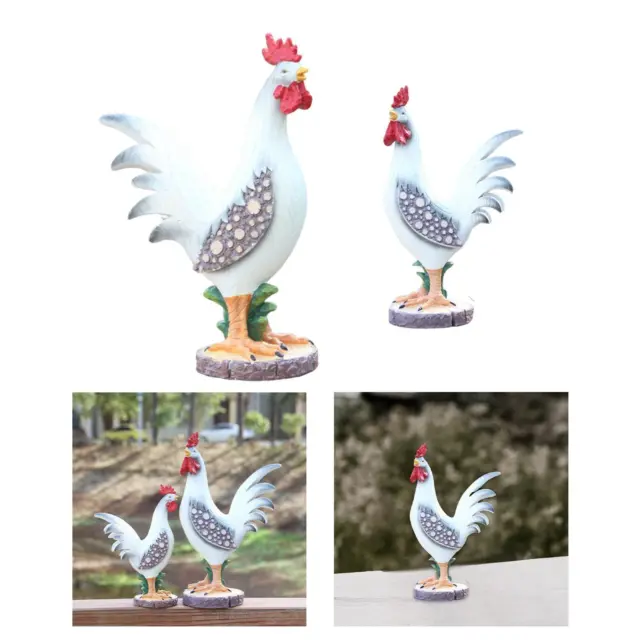 Chicken Statue Figurine Stands Simulation Hen Chicken Resin Sculptures Garden