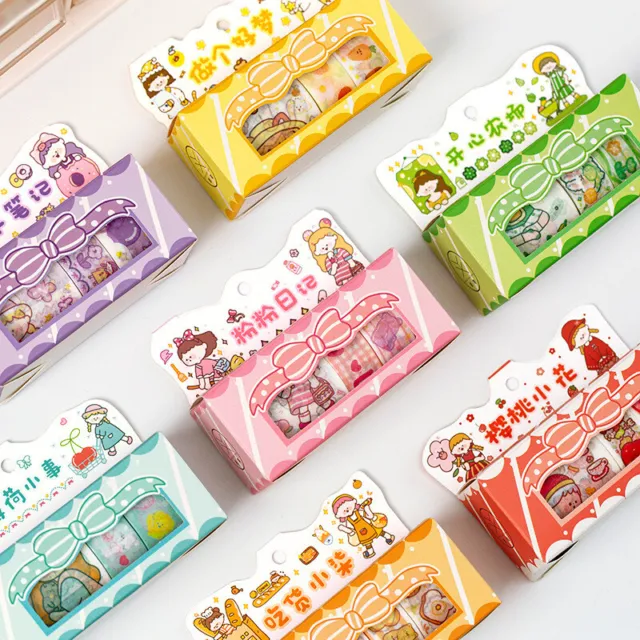 Kawaii Animal Washi Tape Set Cute Cartoon Hand Account Decorative Cute  Stickers