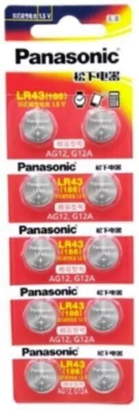 Genuine PanasonicAG12 LR43 LR1142 L1142 386 1.5V Alkaline -10 X 20x 50