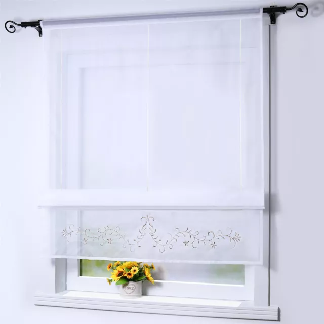 Cortinas de refinación de cocina Raffrollo cortina moderna cortina de ventana Voile cortina blanca