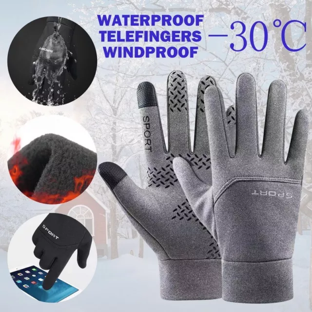 Fahrradhandschuhe Herren|Damen Winter Warm Handschuhe Touchscreen Wasserdicht DE 3